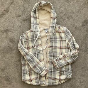 Plaid Hooded Women’s Shacket Jacket